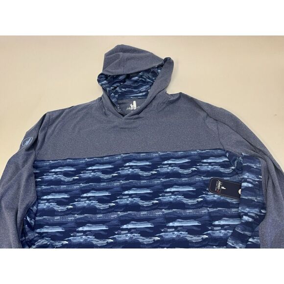 NWT johnnie-O Braden Camo Performance Hoodie Navy Blue Men's Size MEDIUM $118 - Picture 4 of 11